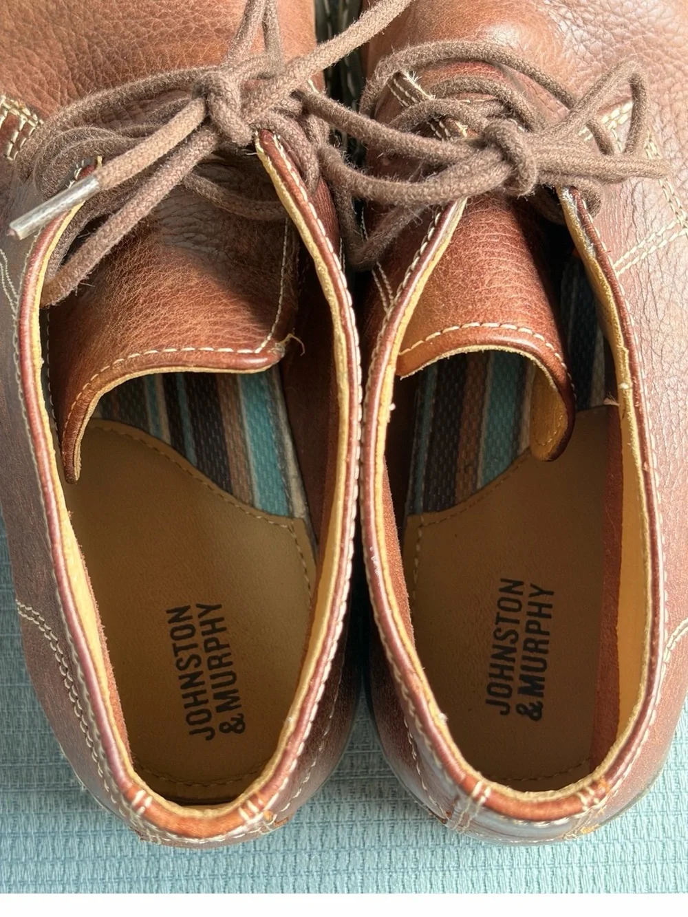 Johnston & Murphy Boys Brown Leather Chukka Boots Size 3M Casual Lace-Up